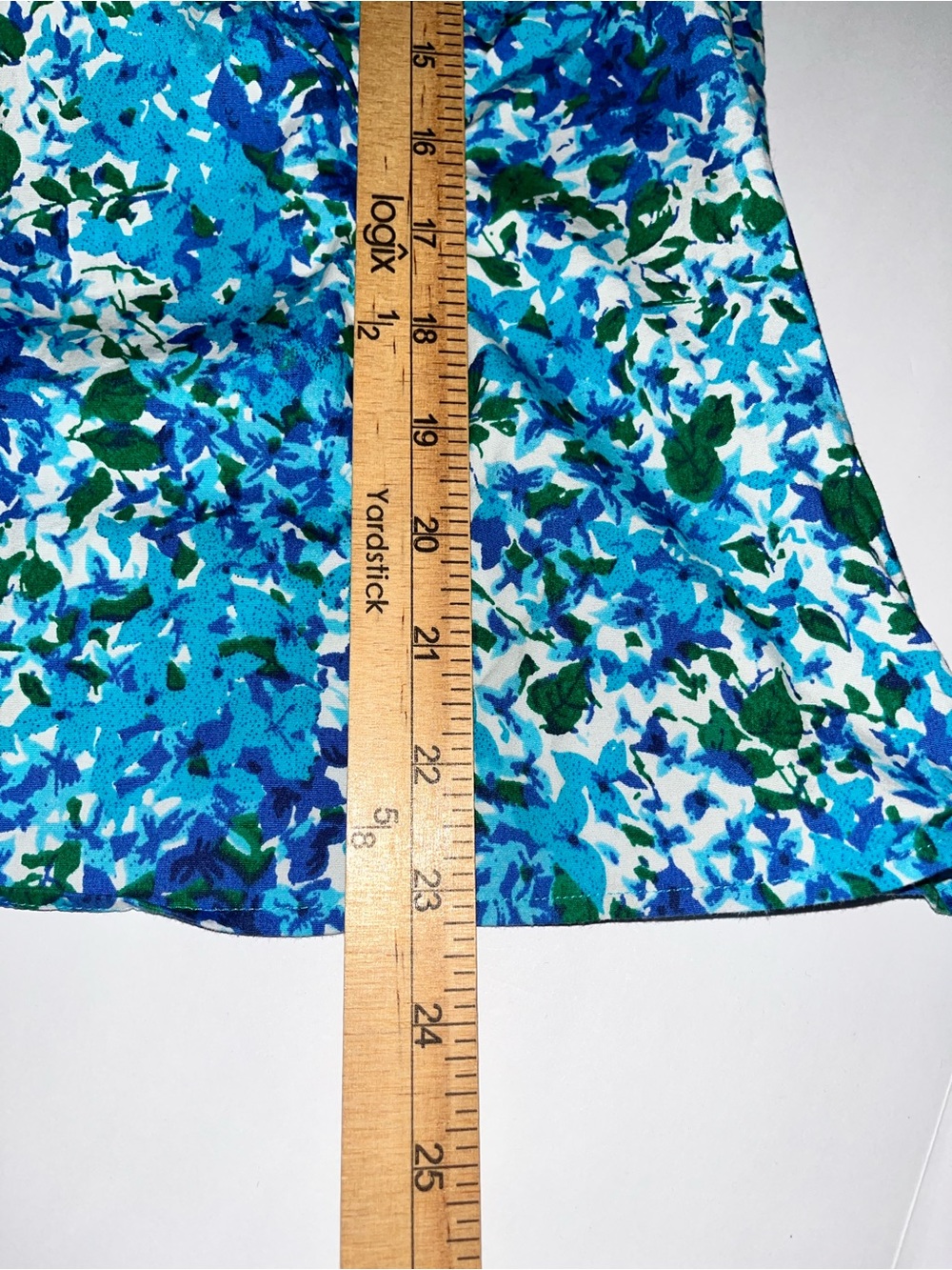 Talbots Sleeveless Faux Wrap Blouse Blue Green Floral Surplice Top Size 12 - Picture 11 of 11